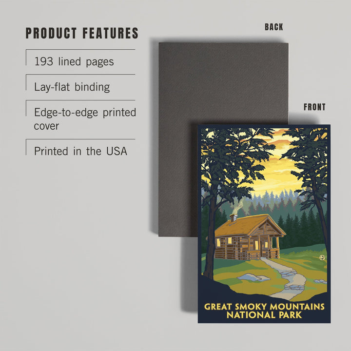 Lined 6x9 Journal, Great Smoky Mountains National Park, Tennessee, Cabin in the Woods, Lay Flat, 193 Pages, FSC paper Home Lantern Press 