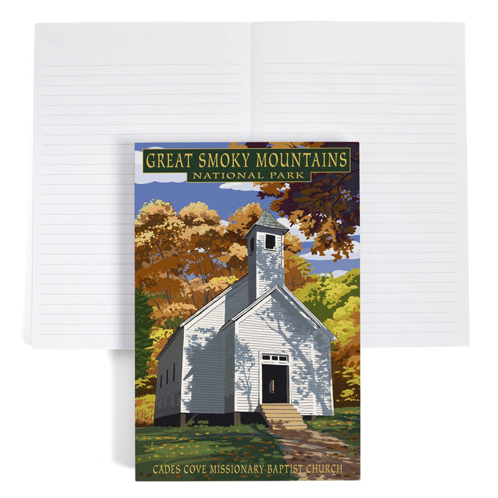 Lined 6x9 Journal, Great Smoky Mountains National Park, Tennessee, Cades Cove Baptist Church Press, Lay Flat, 193 Pages, FSC paper Home Lantern Press 