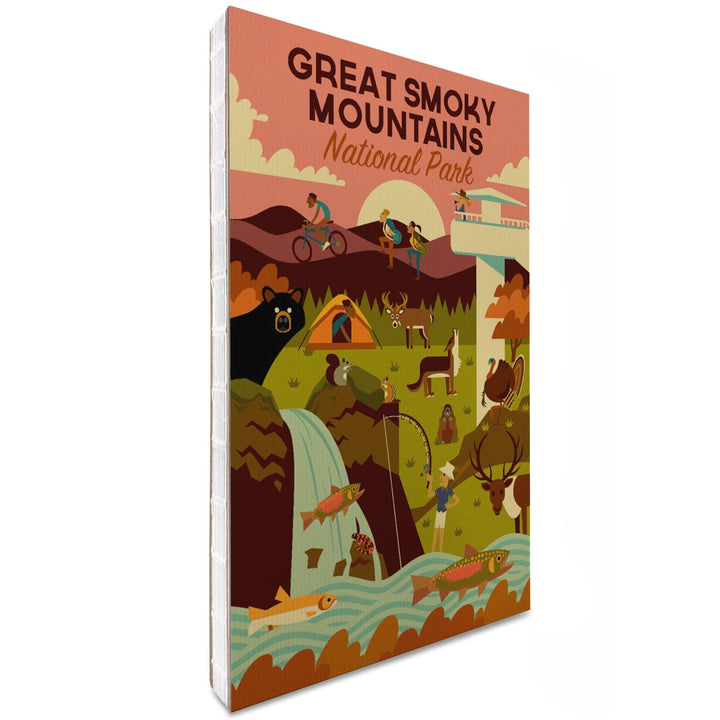 Lined 6x9 Journal, Great Smoky Mountains National Park, Tennessee, Geometric National Park Series, Lay Flat, 193 Pages, FSC paper Home Lantern Press 