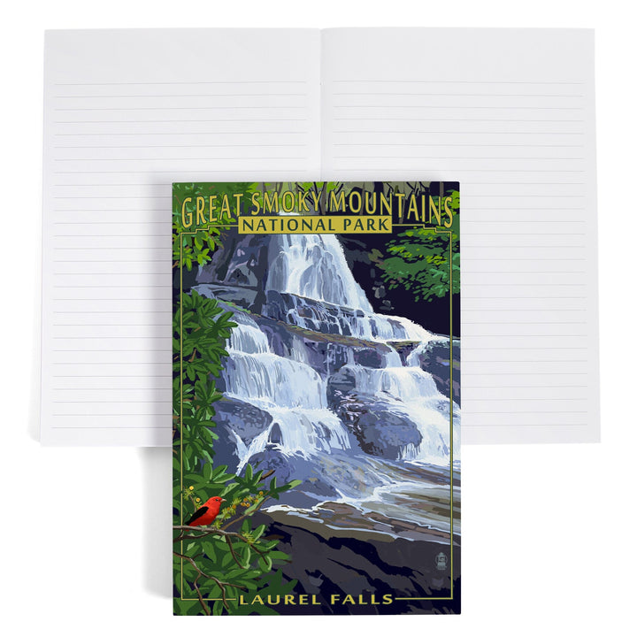 Lined 6x9 Journal, Great Smoky Mountains National Park, Tennessee, Laurel Falls, Lay Flat, 193 Pages, FSC paper Home Lantern Press 