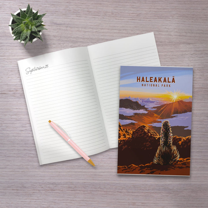 Lined 6x9 Journal, Haleakalā National Park, Hawaii, Painterly National Park Series, Lay Flat, 193 Pages, FSC paper Home Lantern Press 