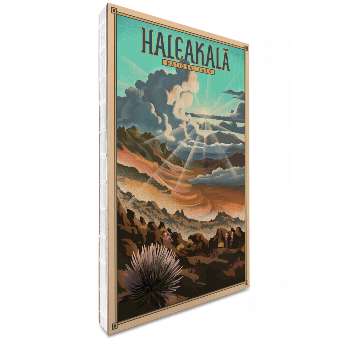 Lined 6x9 Journal, Haleakalā National Park, Lithograph National Park Series, Lay Flat, 193 Pages, FSC paper Home Lantern Press 