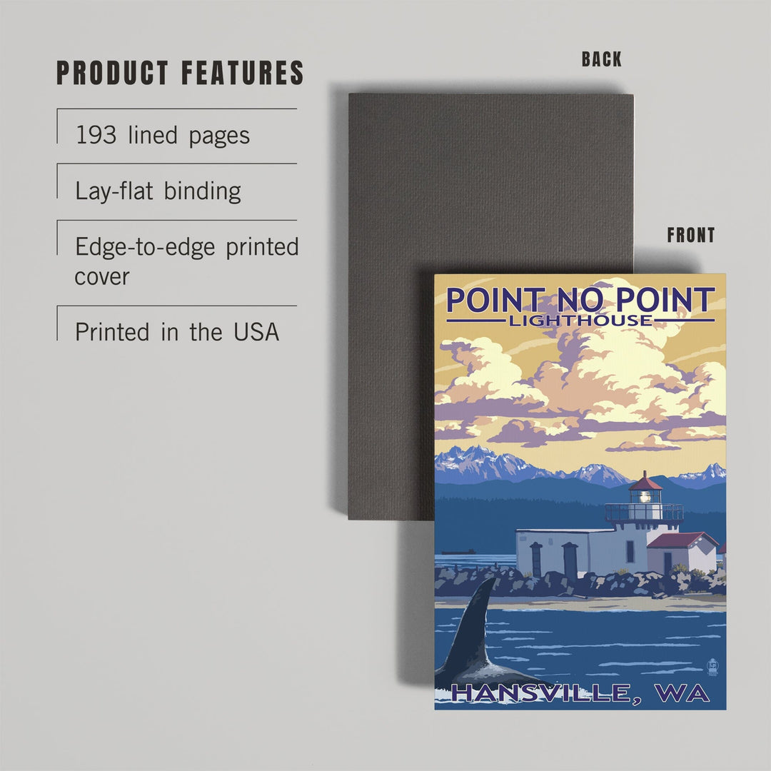 Lined 6x9 Journal, Hansville, Washington, Point No Point Lighthouse, Lay Flat, 193 Pages, FSC paper Home Lantern Press 