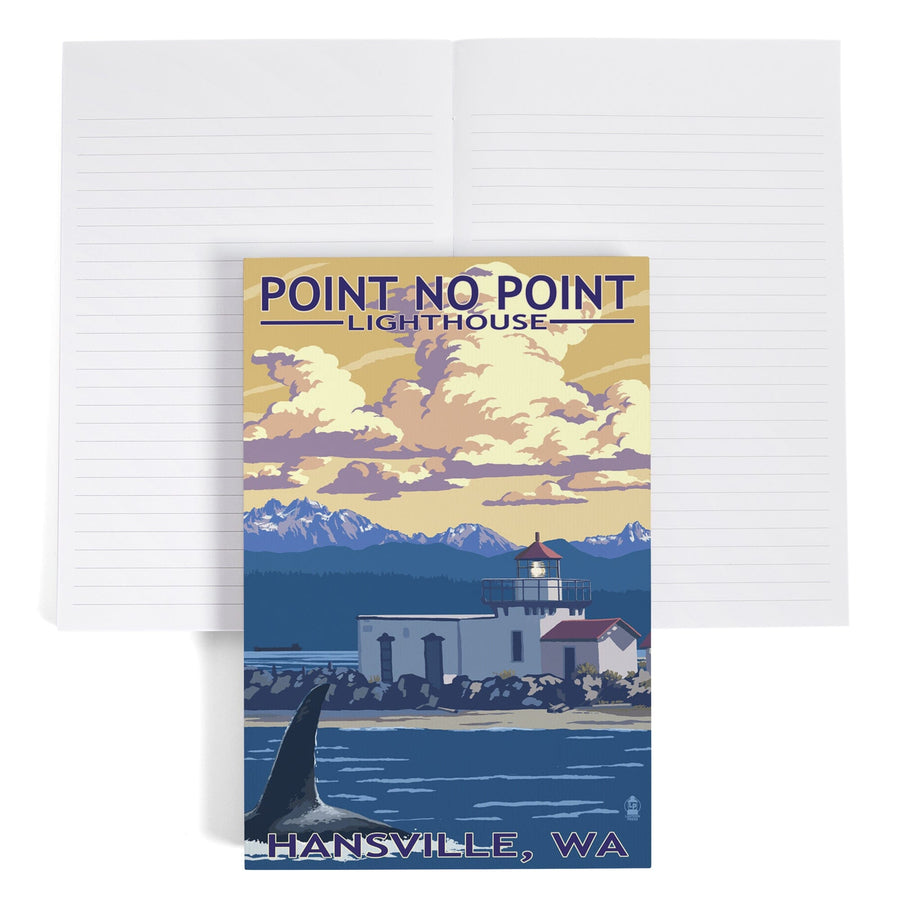 Lined 6x9 Journal, Hansville, Washington, Point No Point Lighthouse, Lay Flat, 193 Pages, FSC paper Home Lantern Press 