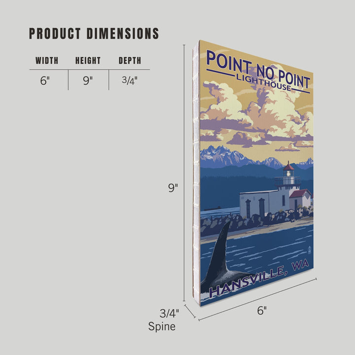 Lined 6x9 Journal, Hansville, Washington, Point No Point Lighthouse, Lay Flat, 193 Pages, FSC paper Home Lantern Press 