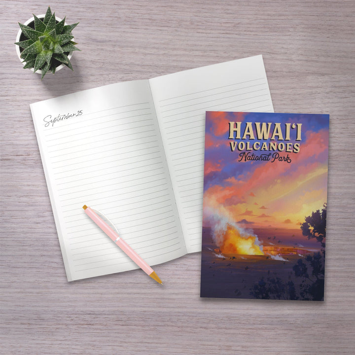 Lined 6x9 Journal, Hawai‘i Volcanoes National Park, Hawaii, Oil Painting, Lay Flat, 193 Pages, FSC paper Home Lantern Press 