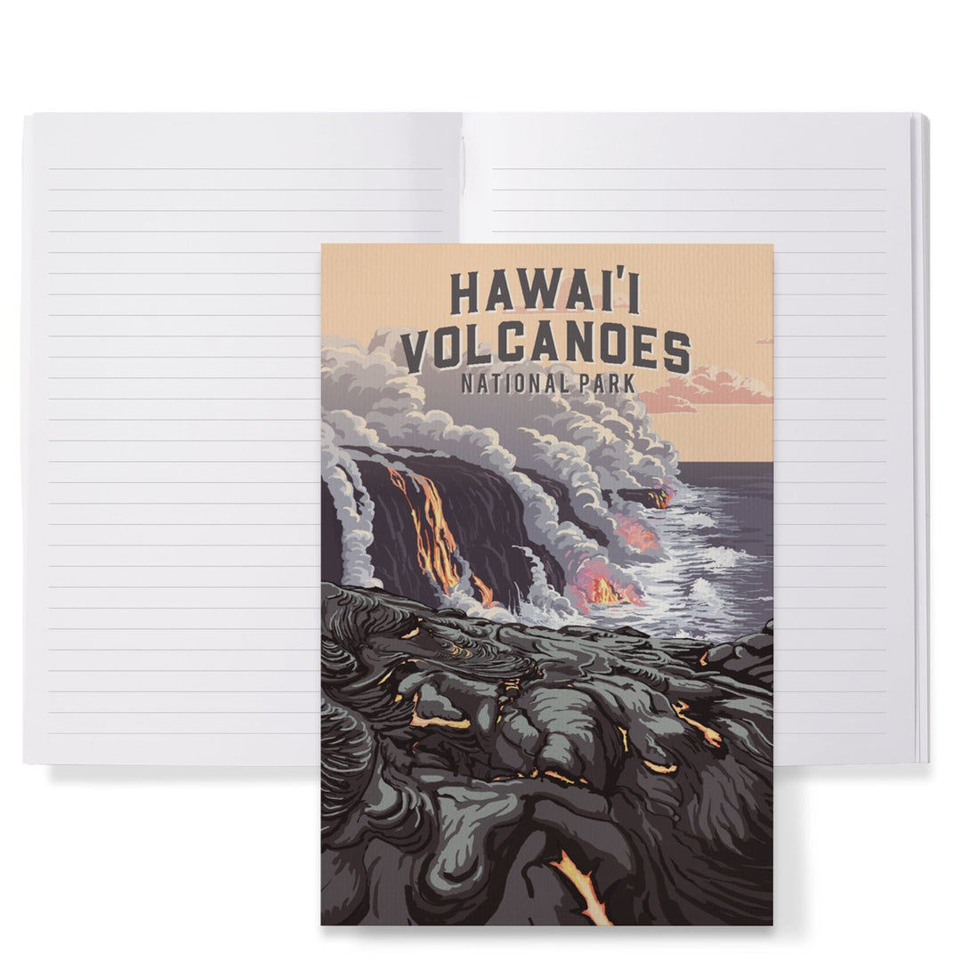 Lined 6x9 Journal, Hawaii Volcanoes National Park, Hawaii, Painterly National Park Series, Lay Flat, 193 Pages, FSC paper Home Lantern Press 