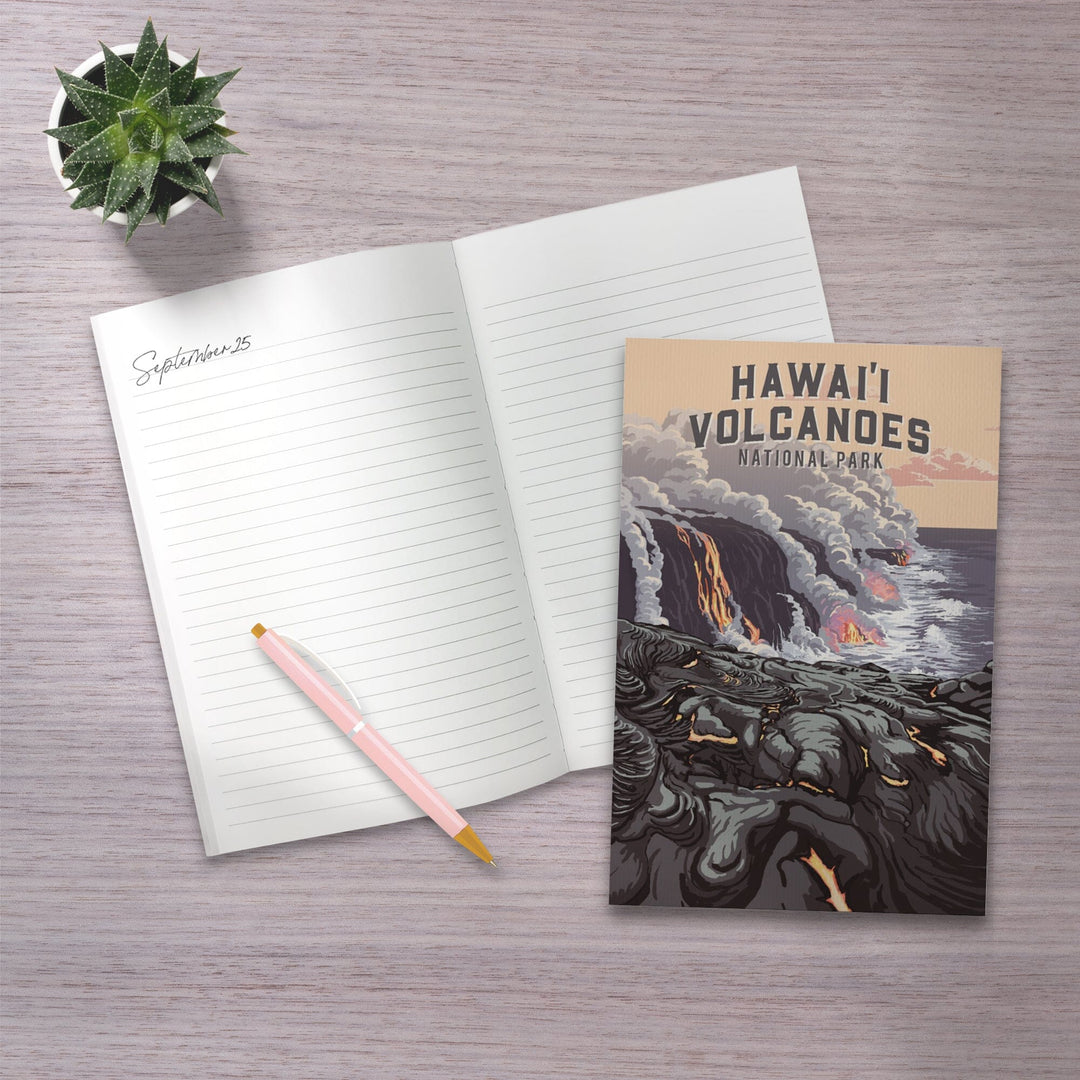 Lined 6x9 Journal, Hawaii Volcanoes National Park, Hawaii, Painterly National Park Series, Lay Flat, 193 Pages, FSC paper Home Lantern Press 