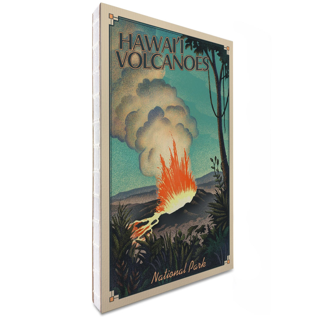 Lined 6x9 Journal, Hawaii Volcanoes National Park, Lithograph National Park Series, Lay Flat, 193 Pages, FSC paper Home Lantern Press 