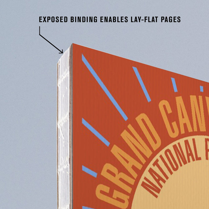 Lined 6x9 Journal, Hiker in Grand Canyon National Park, Psychedelic, Lay Flat, 193 Pages, FSC paper Home Lantern Press 