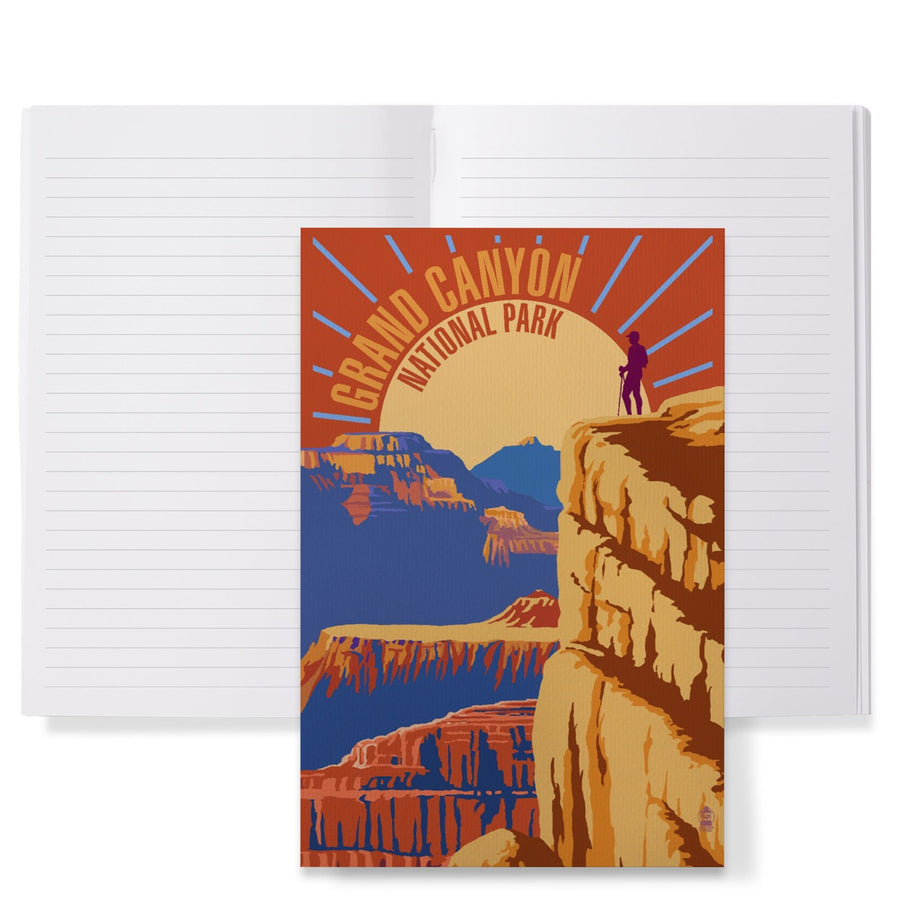 Lined 6x9 Journal, Hiker in Grand Canyon National Park, Psychedelic, Lay Flat, 193 Pages, FSC paper Home Lantern Press 