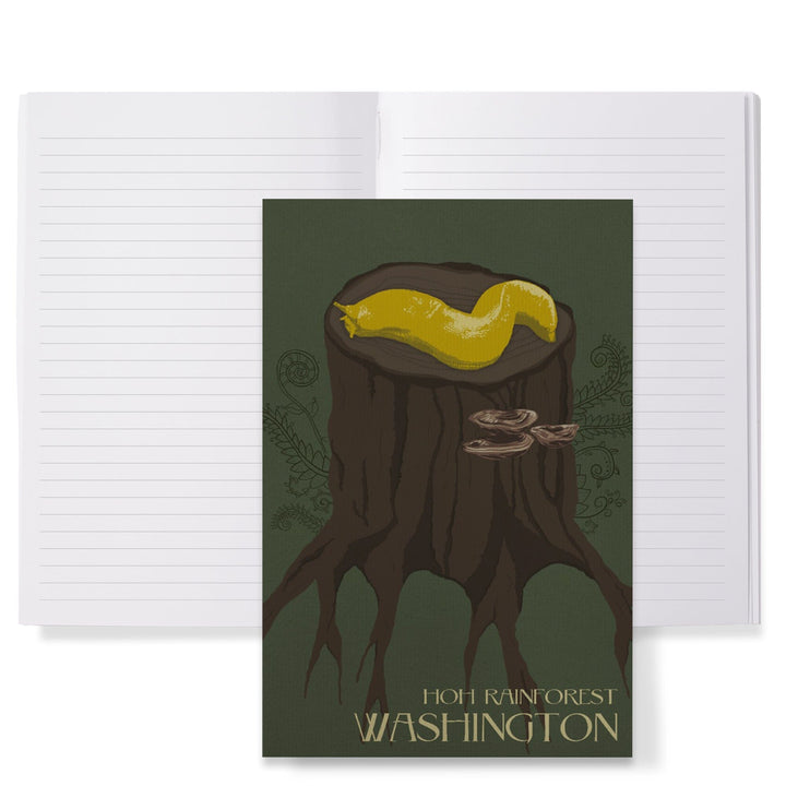 Lined 6x9 Journal, Hoh Rainforest, Washington, Banana Slug, Letterpress, Lay Flat, 193 Pages, FSC paper Home Lantern Press 