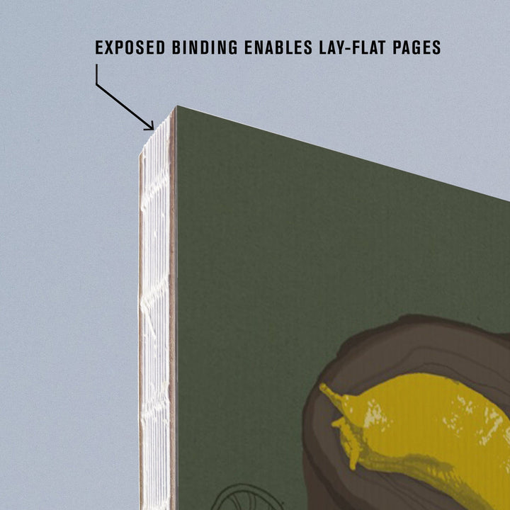 Lined 6x9 Journal, Hoh Rainforest, Washington, Banana Slug, Letterpress, Lay Flat, 193 Pages, FSC paper Home Lantern Press 