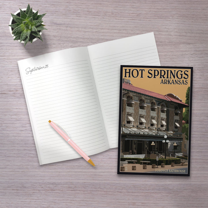 Lined 6x9 Journal, Hot Springs National Park, Arkansas, Fordyce Bathhouse, Lay Flat, 193 Pages, FSC paper Home Lantern Press 