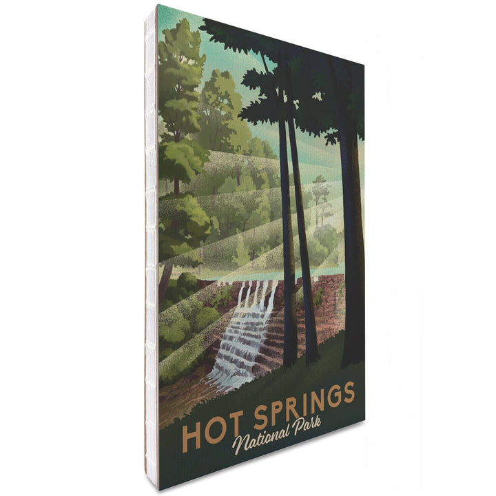 Lined 6x9 Journal, Hot Springs National Park, Arkansas, Lithograph National Park Series, Lay Flat, 193 Pages, FSC paper Home Lantern Press 