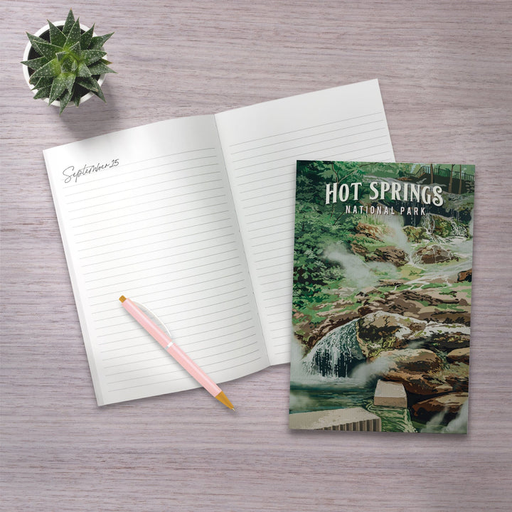 Lined 6x9 Journal, Hot Springs National Park, Arkansas, Painterly National Park Series, Lay Flat, 193 Pages, FSC paper Home Lantern Press 