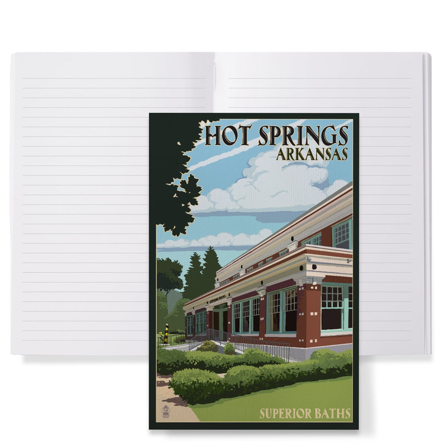 Lined 6x9 Journal, Hot Springs National Park, Arkansas, Superior Baths, Lay Flat, 193 Pages, FSC paper Home Lantern Press 