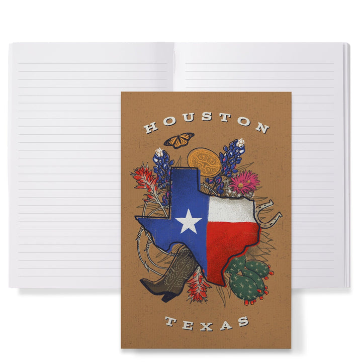 Lined 6x9 Journal, Houston, Texas, State Treasure Trove, State Series, Lay Flat, 193 Pages, FSC paper Home Lantern Press 