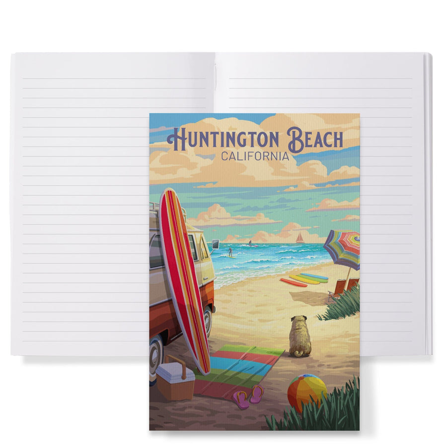 Lined 6x9 Journal, Huntington Beach, California, Beach Activities, Lay Flat, 193 Pages, FSC paper Home Lantern Press 