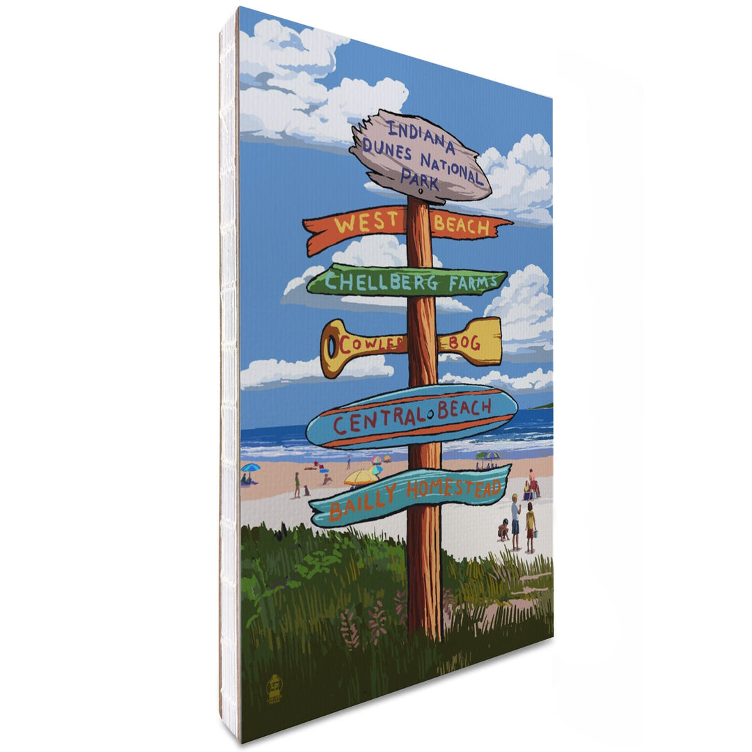 Lined 6x9 Journal, Indiana Dunes National Park, Indiana, Beach Destination Signpost, Lay Flat, 193 Pages, FSC paper Home Lantern Press 