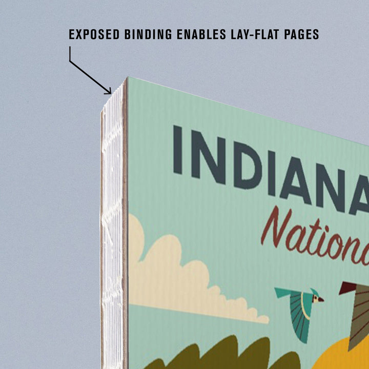 Lined 6x9 Journal, Indiana Dunes National Park, Indiana, Geometric National Park Series, Lay Flat, 193 Pages, FSC paper Home Lantern Press 