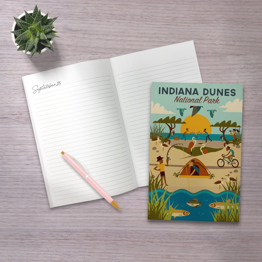 Lined 6x9 Journal, Indiana Dunes National Park, Indiana, Geometric National Park Series, Lay Flat, 193 Pages, FSC paper Home Lantern Press 