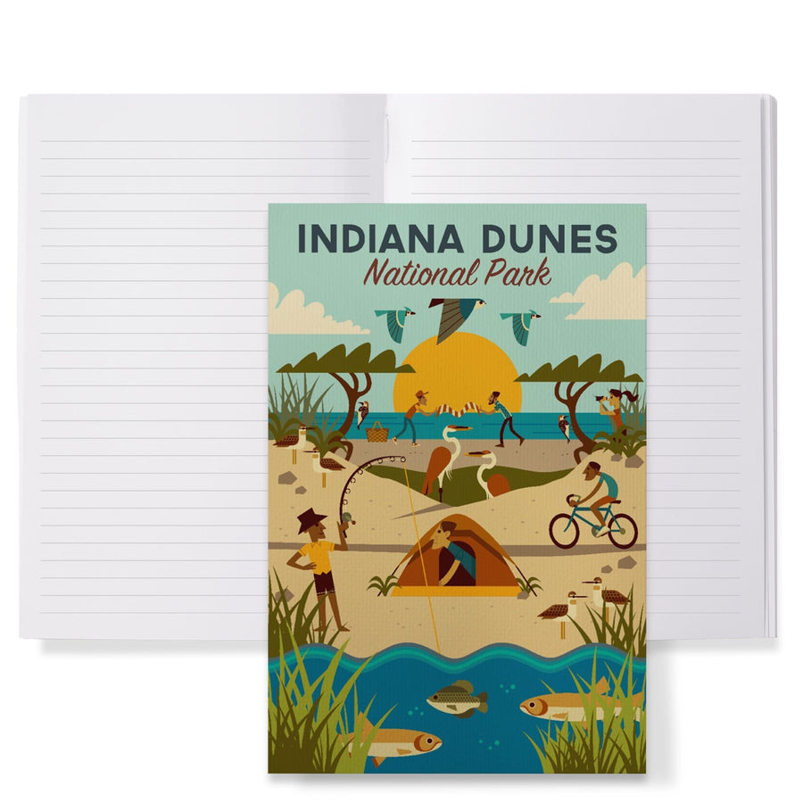 Lined 6x9 Journal, Indiana Dunes National Park, Indiana, Geometric National Park Series, Lay Flat, 193 Pages, FSC paper Home Lantern Press 