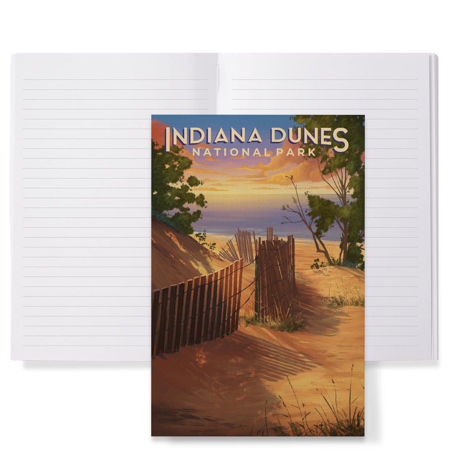 Lined 6x9 Journal, Indiana Dunes National Park, Indiana, Oil Painting, Lay Flat, 193 Pages, FSC paper Home Lantern Press 