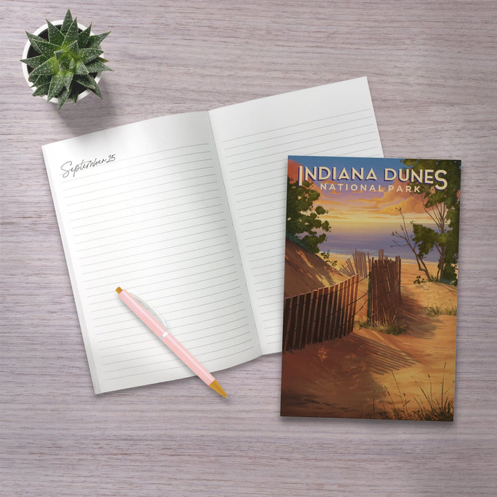 Lined 6x9 Journal, Indiana Dunes National Park, Indiana, Oil Painting, Lay Flat, 193 Pages, FSC paper Home Lantern Press 