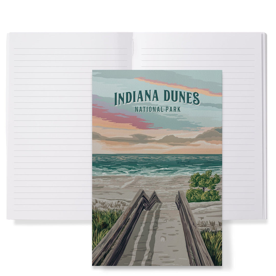 Lined 6x9 Journal, Indiana Dunes National Park, Indiana, Painterly National Park Series, Lay Flat, 193 Pages, FSC paper Home Lantern Press 