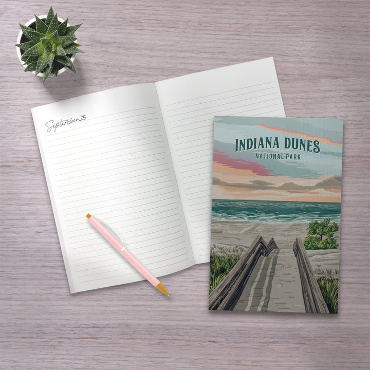 Lined 6x9 Journal, Indiana Dunes National Park, Indiana, Painterly National Park Series, Lay Flat, 193 Pages, FSC paper Home Lantern Press 