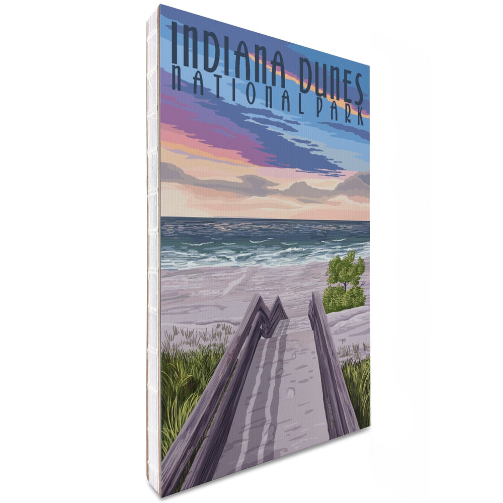 Lined 6x9 Journal, Indiana Dunes National Park, Lake Michigan, Beach Boardwalk Scene, Lay Flat, 193 Pages, FSC paper Home Lantern Press 