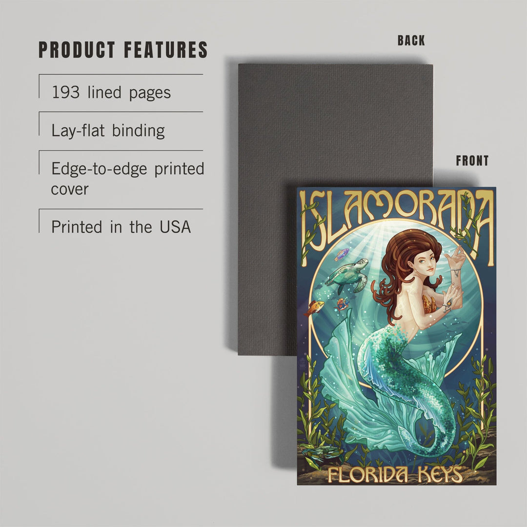 Lined 6x9 Journal, Islamorada, Florida Keys, Mermaid, Lay Flat, 193 Pages, FSC paper Home Lantern Press 