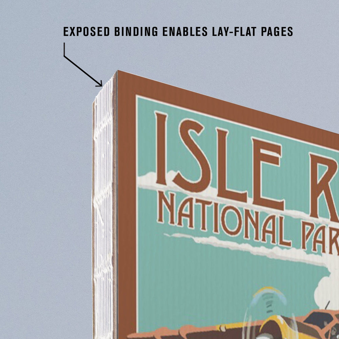 Lined 6x9 Journal, Isle Royale National Park, Michigan, Float Plane and Fisherman, Lay Flat, 193 Pages, FSC paper Home Lantern Press 