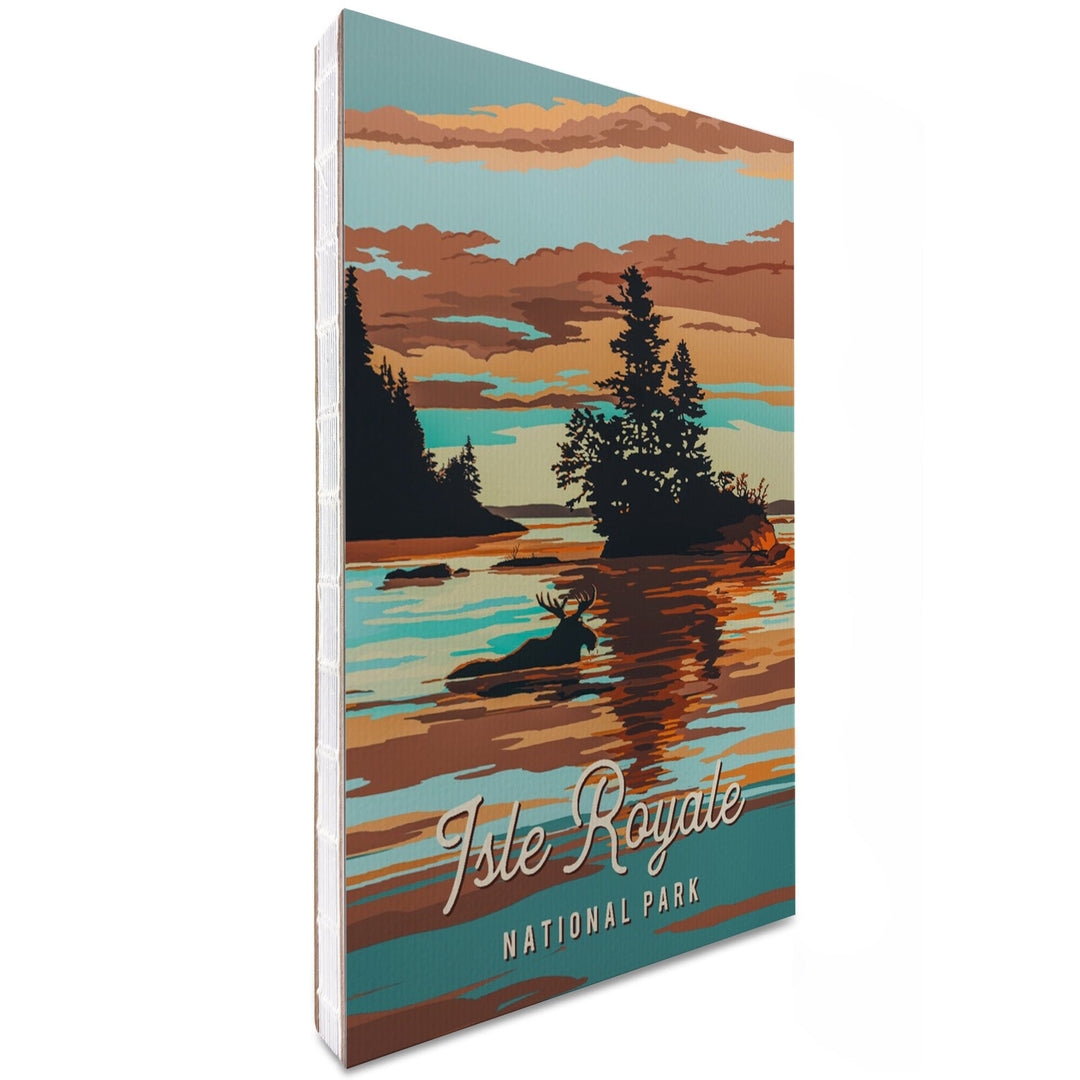 Lined 6x9 Journal, Isle Royale National Park, Michigan, Painterly National Park Series, Lay Flat, 193 Pages, FSC paper Home Lantern Press 