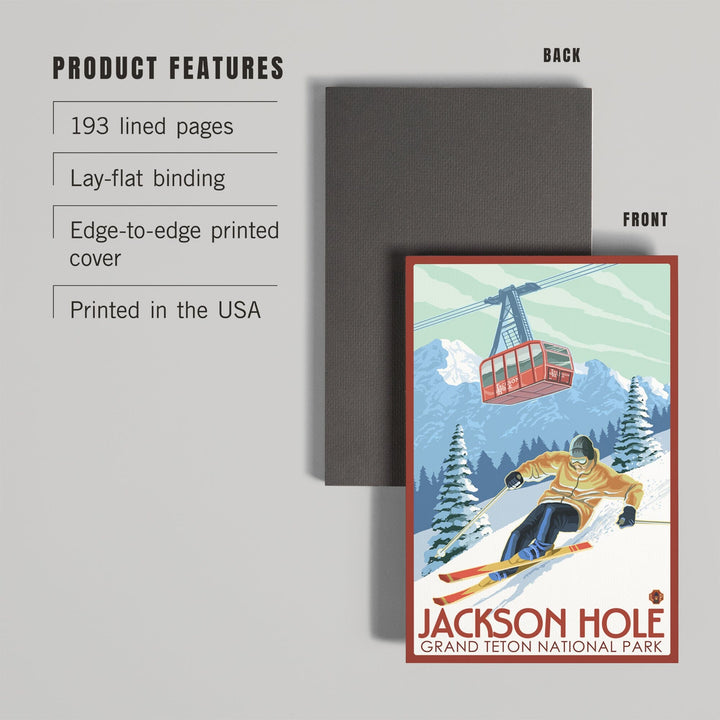 Lined 6x9 Journal, Jackson Hole, Wyoming, Grand Teton National Park, Skiing, Lay Flat, 193 Pages, FSC paper Home Lantern Press 