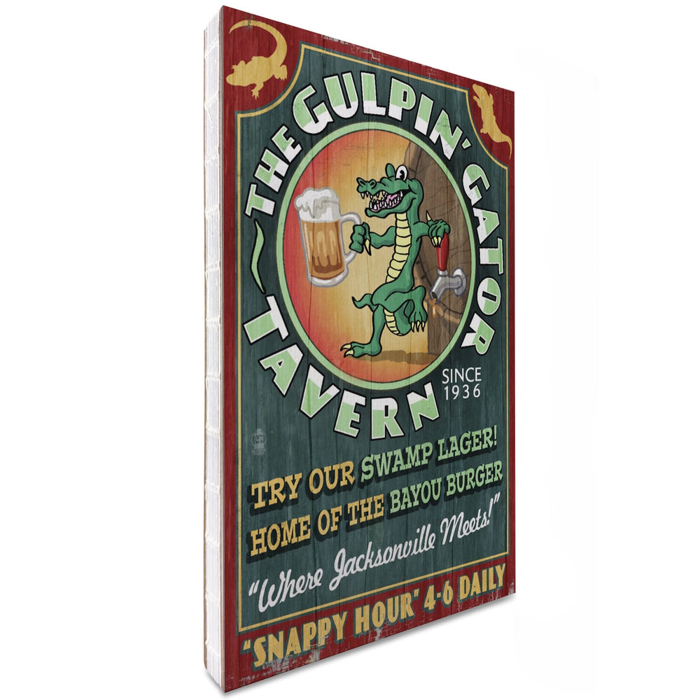 Lined 6x9 Journal, Jacksonville, Florida, The Gulpin Gator Tavern, Vintage Sign, Lay Flat, 193 Pages, FSC paper Home Lantern Press 