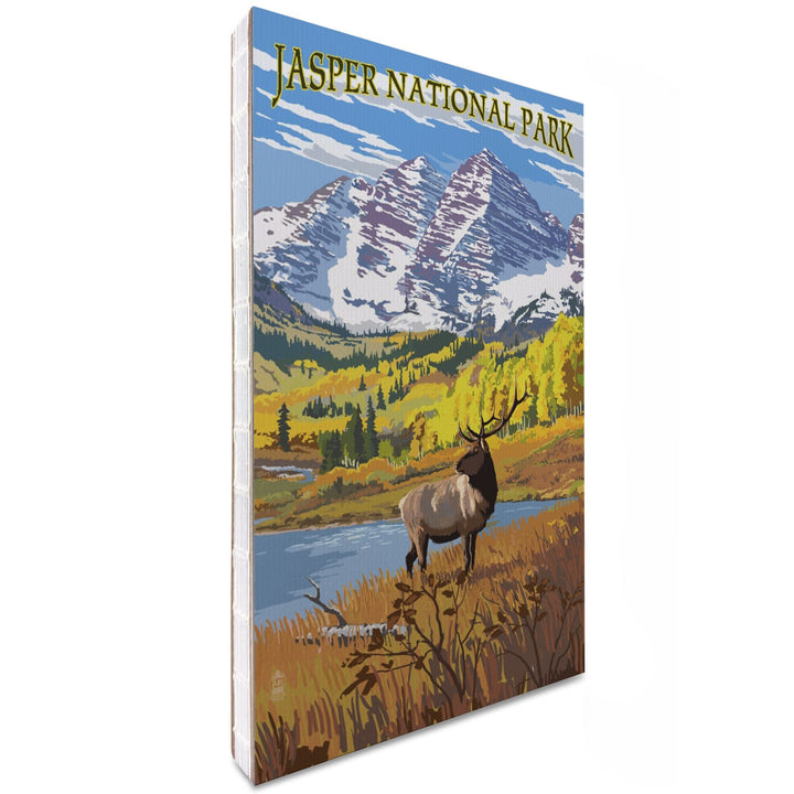 Lined 6x9 Journal, Jasper National Park, Maroon Bells and Elk, Lay Flat, 193 Pages, FSC paper Home Lantern Press 