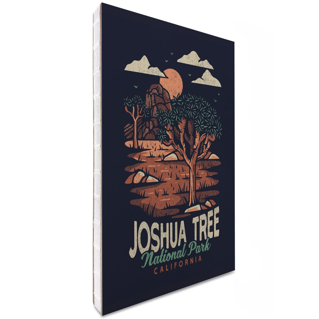 Lined 6x9 Journal, Joshua Tree National Park, California, Distressed Vector, Lay Flat, 193 Pages, FSC paper Home Lantern Press 