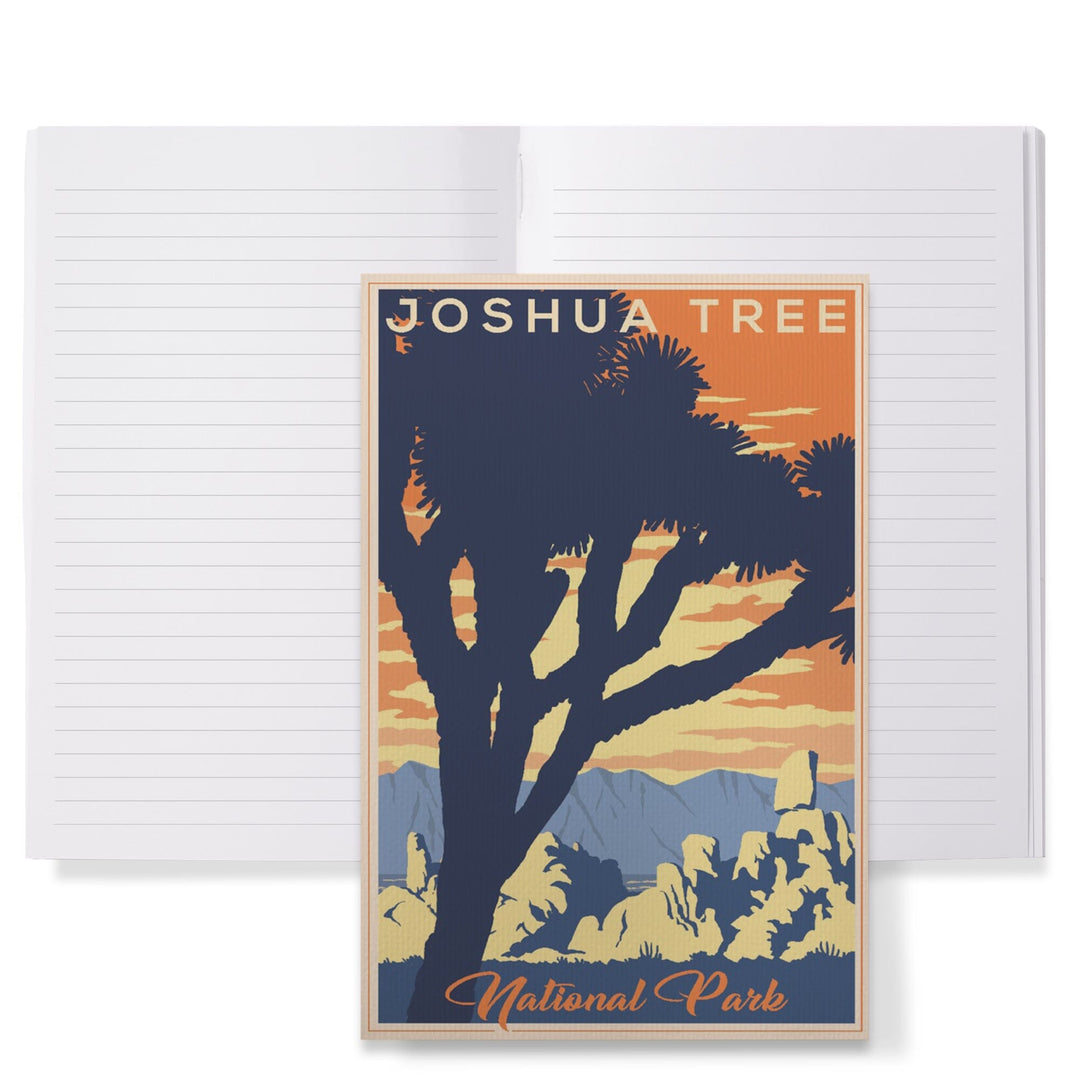 Lined 6x9 Journal, Joshua Tree National Park, California, Lithograph, Lay Flat, 193 Pages, FSC paper Home Lantern Press 