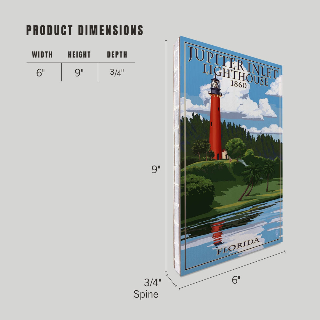 Lined 6x9 Journal, Jupiter, Florida, Jupiter Inlet Lighthouse, Lay Flat, 193 Pages, FSC paper Home Lantern Press 