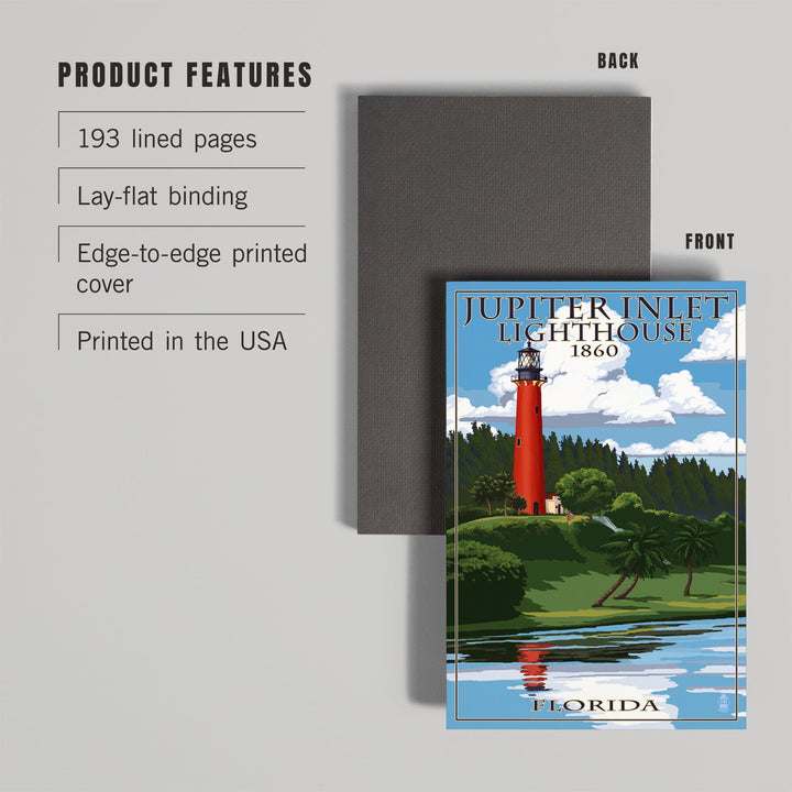 Lined 6x9 Journal, Jupiter, Florida, Jupiter Inlet Lighthouse, Lay Flat, 193 Pages, FSC paper Home Lantern Press 