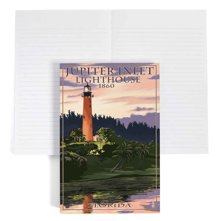 Lined 6x9 Journal, Jupiter, Florida, Jupiter Inlet Lighthouse, Sunset, Lay Flat, 193 Pages, FSC paper Home Lantern Press 