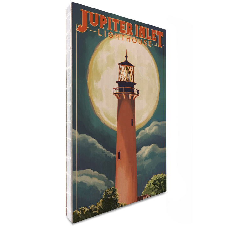 Lined 6x9 Journal, Jupiter, Florida, Jupiter Lighthouse and Moon, Lay Flat, 193 Pages, FSC paper Home Lantern Press 
