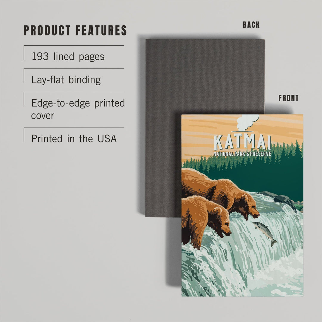 Lined 6x9 Journal, Katmai National Park, Alaska, Painterly, Lay Flat, 193 Pages, FSC paper Home Lantern Press 