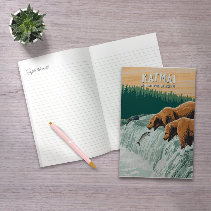 Lined 6x9 Journal, Katmai National Park, Alaska, Painterly National Park Series, Lay Flat, 193 Pages, FSC paper Home Lantern Press 