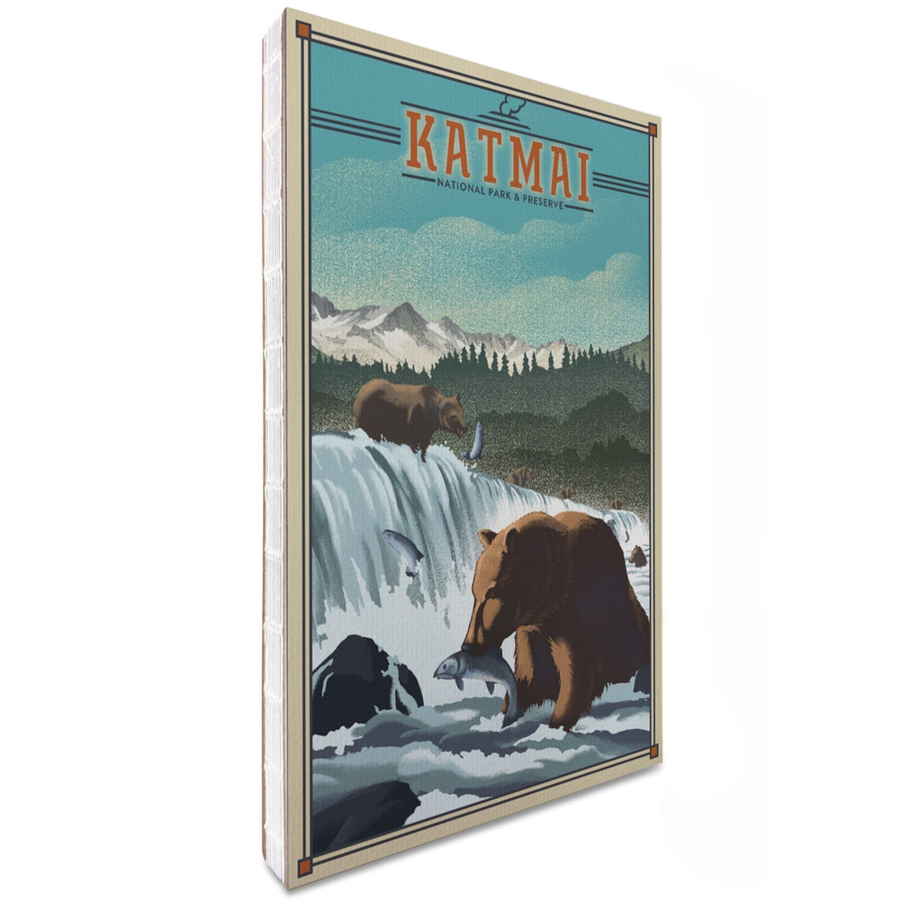 Lined 6x9 Journal, Katmai National Park and Preserve, Alaska, Lithograph, Lay Flat, 193 Pages, FSC paper Home Lantern Press 