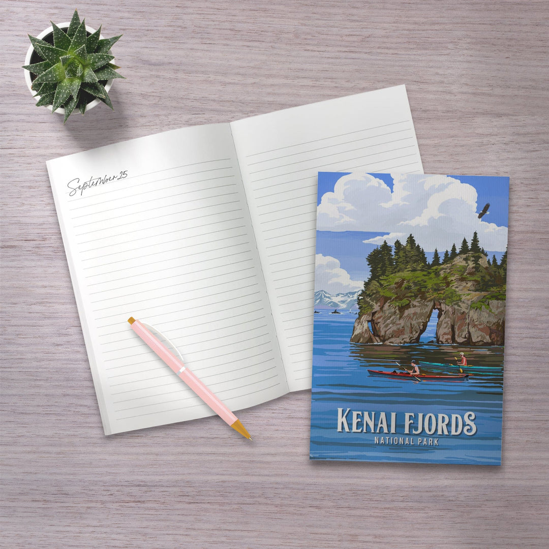 Lined 6x9 Journal, Kenai Fjords National Park, Alaska, Painterly National Parks Series, Lay Flat, 193 Pages, FSC paper Home Lantern Press 