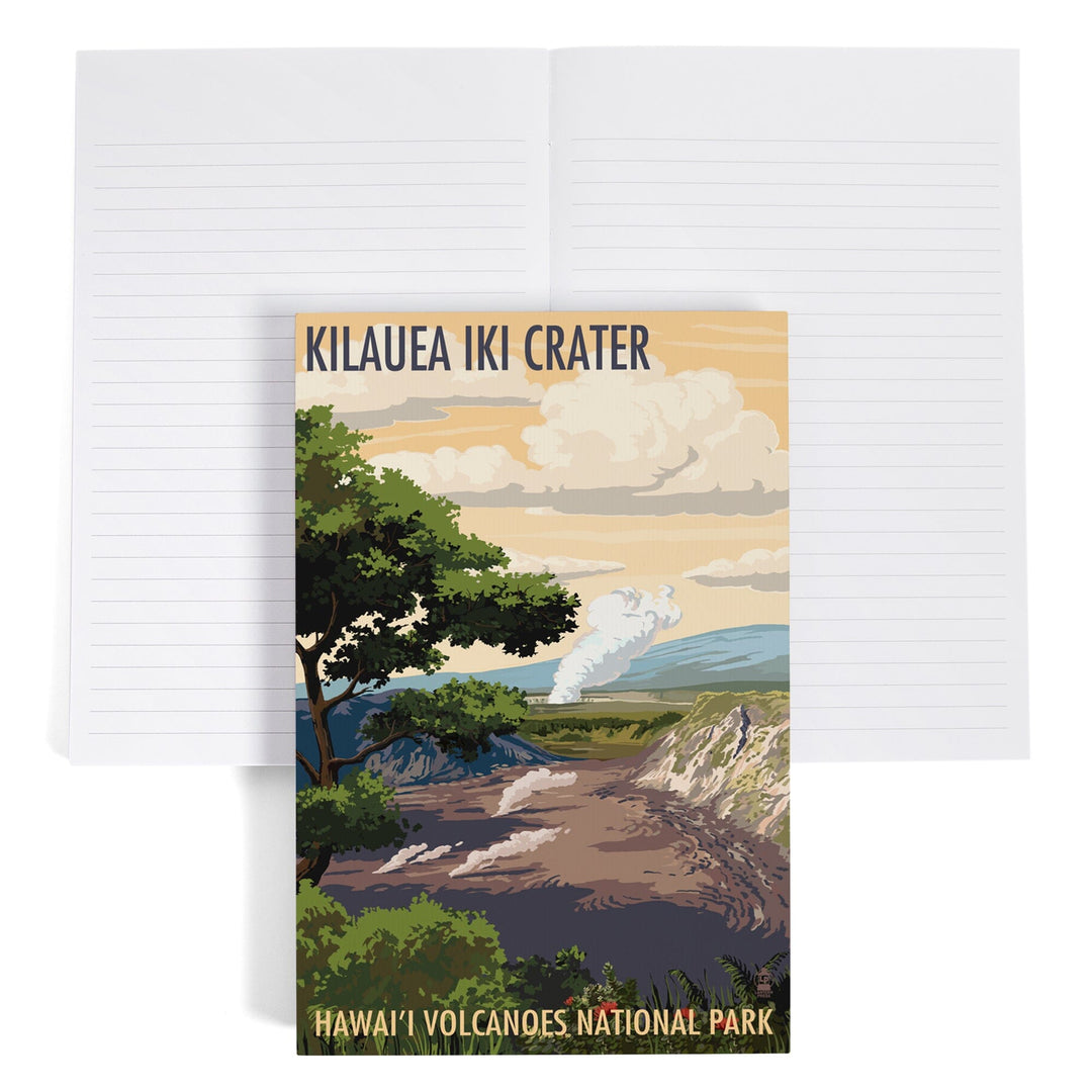 Lined 6x9 Journal, Kilauea Iki Crater, Hawaii Volcanoes National Park, Lay Flat, 193 Pages, FSC paper Home Lantern Press 