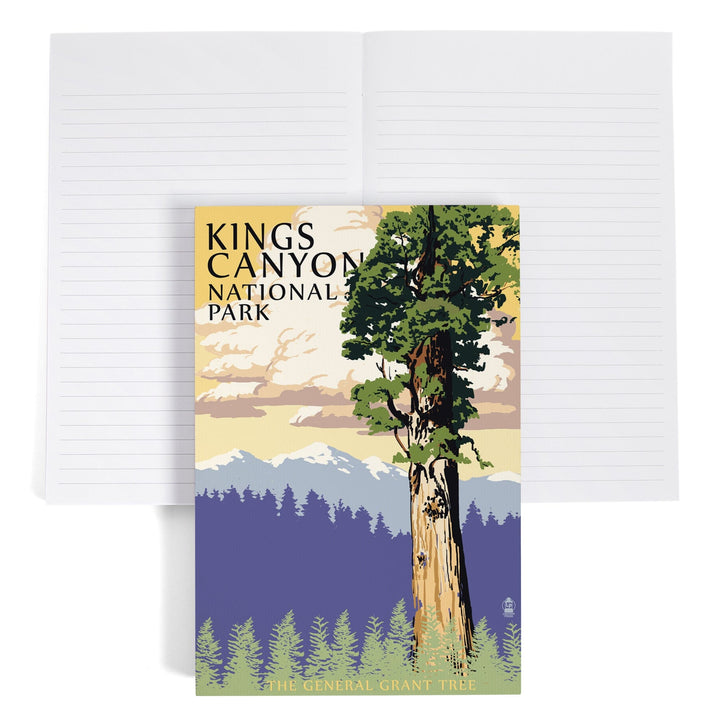 Lined 6x9 Journal, Kings Canyon National Park, California, General Grant Tree and Mountains, Lay Flat, 193 Pages, FSC paper Home Lantern Press 